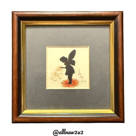 Other - Signed Limited Edition Silhouette Fairy Print in Gorgeous Wood Frame New in box